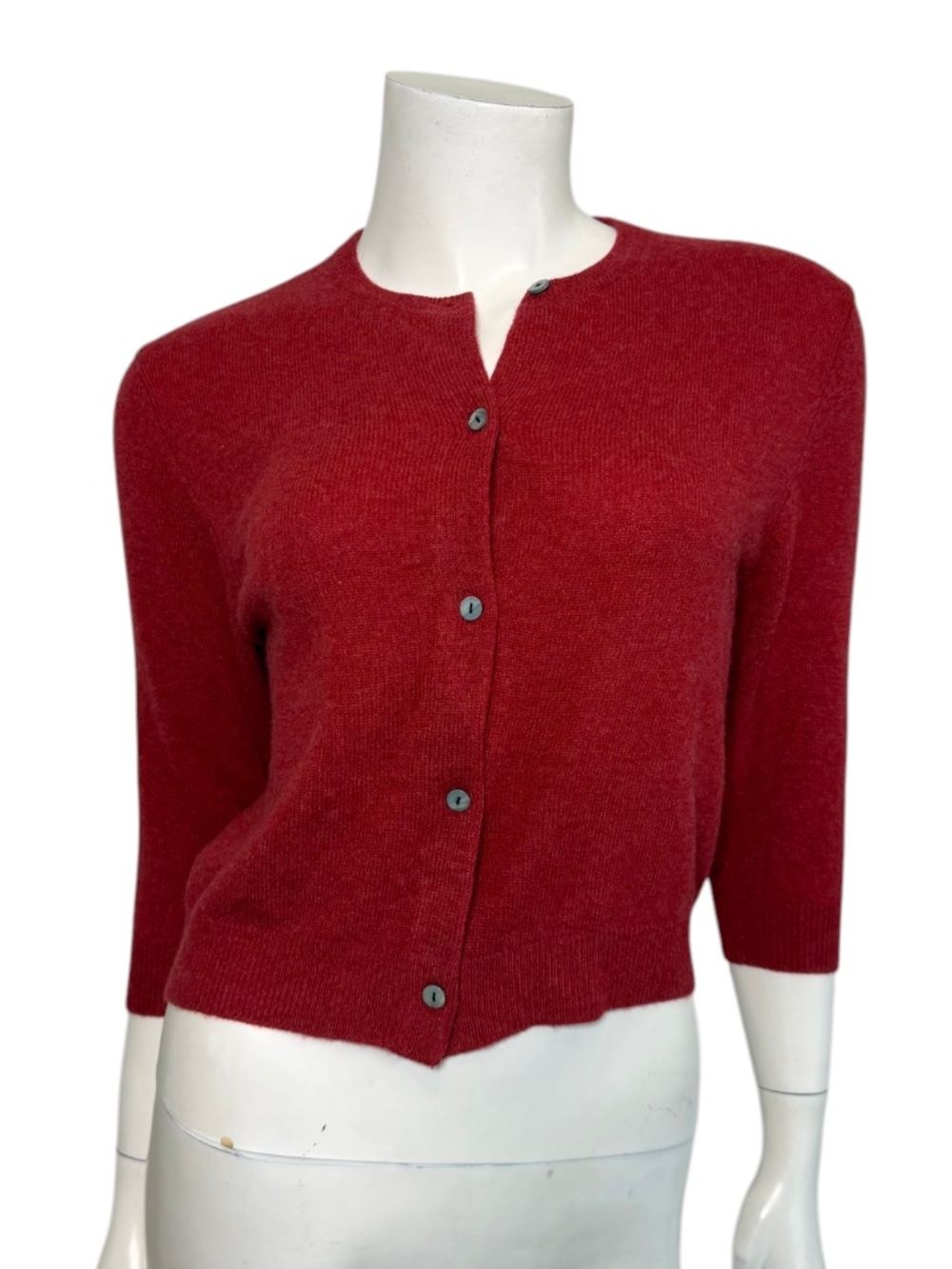 Jill Roberts Cropped Cashmere Cardigan in Red Size M